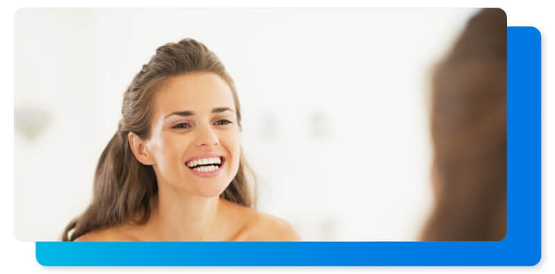 women tracking her clear aligners progress